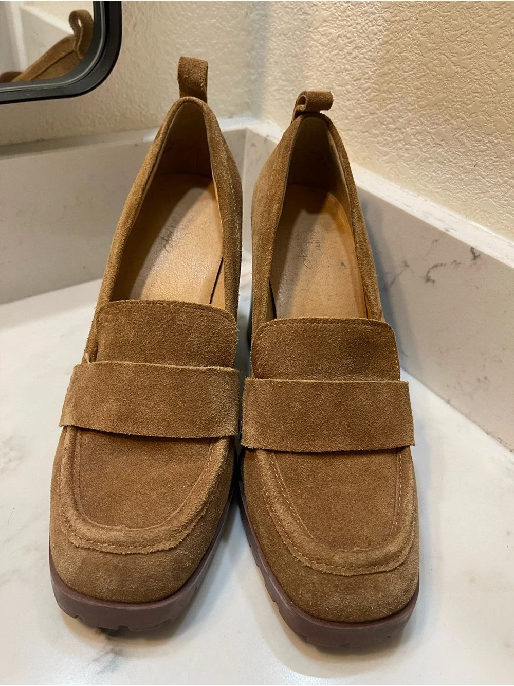 Crown Vintage Suede Loafers in Camel Brown